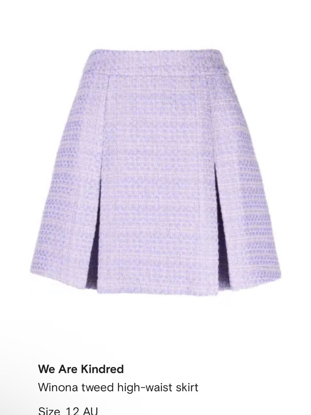 We are Kindred Winona Lavender Tweed High-Waist Skirt